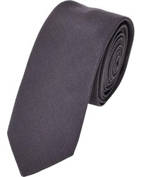 Lanvin Charm Embellished Skinny Necktie Grey