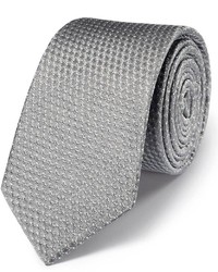 Charles Tyrwhitt Silver Silk Classic Textured Spot Slim Tie
