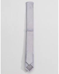 Asos Slim Tie In Textured Light Gray