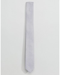 Asos Slim Tie In Textured Light Gray