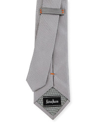 Neiman Marcus Textured Solid Silk Tie Gray