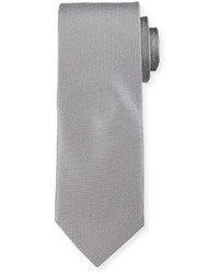 Neiman Marcus Textured Solid Silk Tie Gray