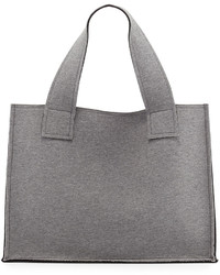 Norma Kamali Horizontal Shopping Tote Bag Medium Heather Gray