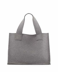 Norma Kamali Horizontal Shopping Tote Bag Medium Heather Gray