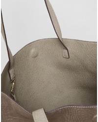 Street Level Moc Croc Sudette Tote Bag In Stone