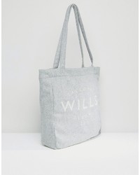 Jack Wills Pale Gray Shopper Bag