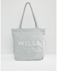 Jack Wills Pale Gray Shopper Bag