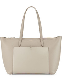 Smythson Panama East West Zip Tote Bag Gray