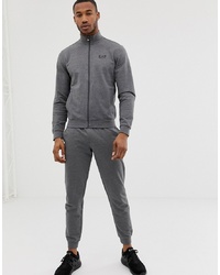 EA7 French Terry Logo Tracksuit In Grey