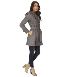 DKNY Double Breasted Hooded Trench Coat