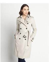 Burberry Grey Cotton Belted Lady Trench Coat