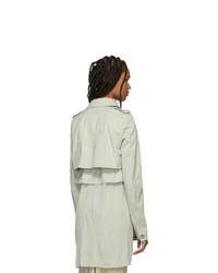 Rick Owens Grey Short Trench Coat