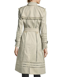 Burberry Lace Trim Double Breasted Trenchcoat