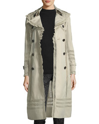 Burberry Lace Trim Double Breasted Trenchcoat