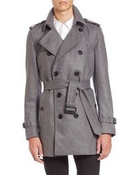 Burberry London Kensington Grey Cashmere Trench Coat