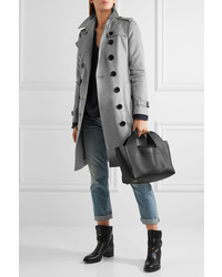 Burberry The Sandringham Cashmere Trench Coat Gray