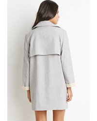 Forever 21 Woven Crosshatch Trench Coat