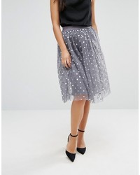 Boohoo Metallic Foil Spot Tulle Skirt