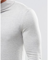 Asos Brand Muscle Fit Turtleneck Sweater In Cotton