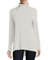 Neiman Marcus Cashmere Collection Cashmere Turtleneck With Side Slits