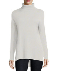 Neiman Marcus Cashmere Collection Cashmere Turtleneck With Side Slits