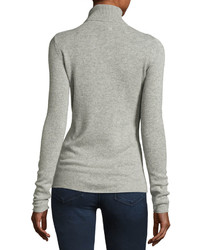 Neiman Marcus Cashmere Turtleneck Sweater Heather Gray