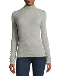 Neiman Marcus Cashmere Turtleneck Sweater Heather Gray