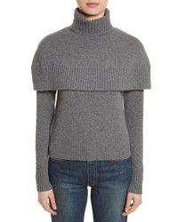 Chloé Chloe Cashmere Mini Cape Turtleneck Sweater