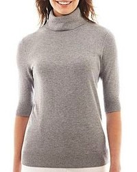 Liz Claiborne Elbow Sleeve Turtleneck Sweater