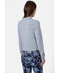 Topshop Embroidered Mock Neck Jersey Sweater