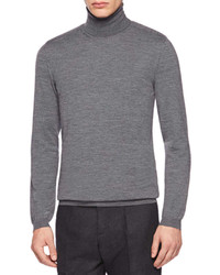 Gucci Fine Wool Knit Turtleneck Sweater Medium Gray