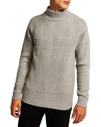 Topman Flint Ribbed Turtleneck Sweater