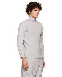 Homme Plissé Issey Miyake Grey Basics Roll Neck Sweater