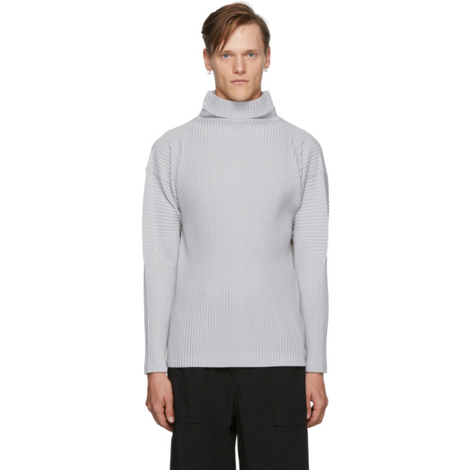 Homme Plissé Issey Miyake Grey Basics Turtleneck, $145 | SSENSE | Lookastic