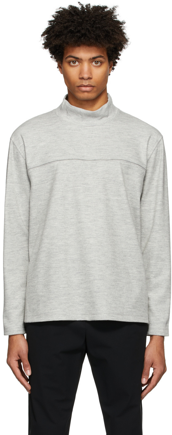 3.1 Phillip Lim Grey Mock Neck T Shirt, $350 | SSENSE | Lookastic