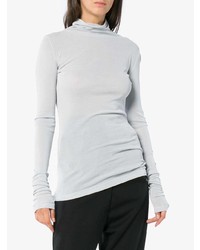 Unravel Project Grey Silk Roll Neck Sweater