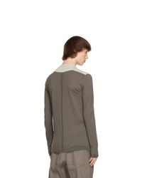 Rick Owens Grey Wool Round Neck Sweater