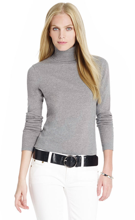 Jones New York Long Sleeve Cotton Turtleneck Sweater, $59 | Jones New