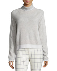 Derek Lam 10 Crosby Knit Turtleneck Sweater Light Graysoft White