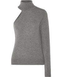 Michael Kors Michl Kors Collection One Shoulder Cashmere Turtleneck Sweater Gray