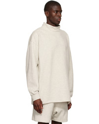 Essentials Off White Relaxed Mock Neck Sweatshirt