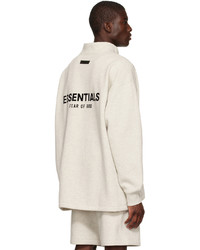 Essentials Off White Relaxed Mock Neck Sweatshirt