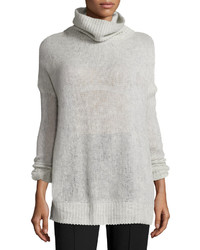Rag & Bone Philipa Knit Cashmere Turtleneck Sweater Light Gray