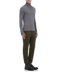 Balenciaga Reverse Seam Wool Turtleneck Sweater Grey