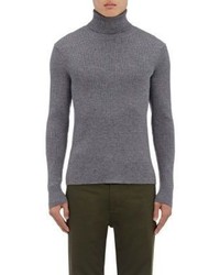 Balenciaga Reverse Seam Wool Turtleneck Sweater Grey