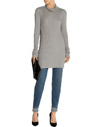 Helmut Lang Sold Out Ribbed Cotton And Angora Blend Turtleneck Sweater