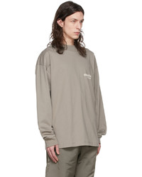 Essentials Taupe Cotton Long Sleeve T Shirt