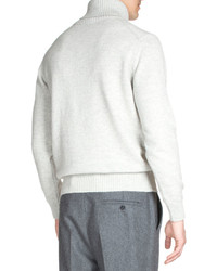 Ami Wool Turtleneck Sweater Light Gray