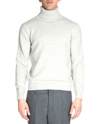Ami Wool Turtleneck Sweater Light Gray