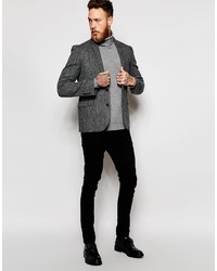 Asos Brand Slim Blazer In Harris Tweed